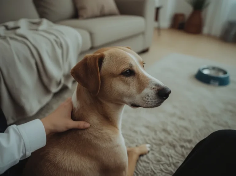 Dog turning head away during gentle petting