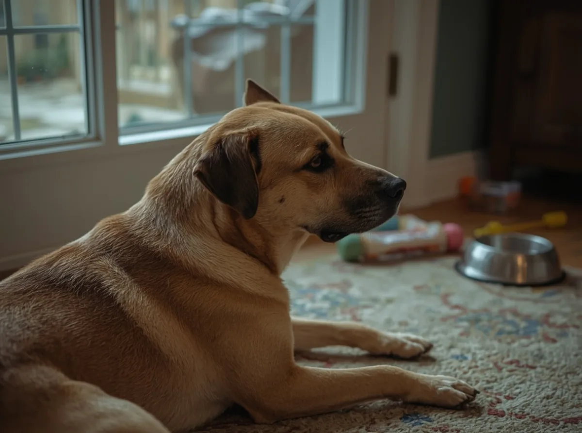 Dog with ears turned in different directions