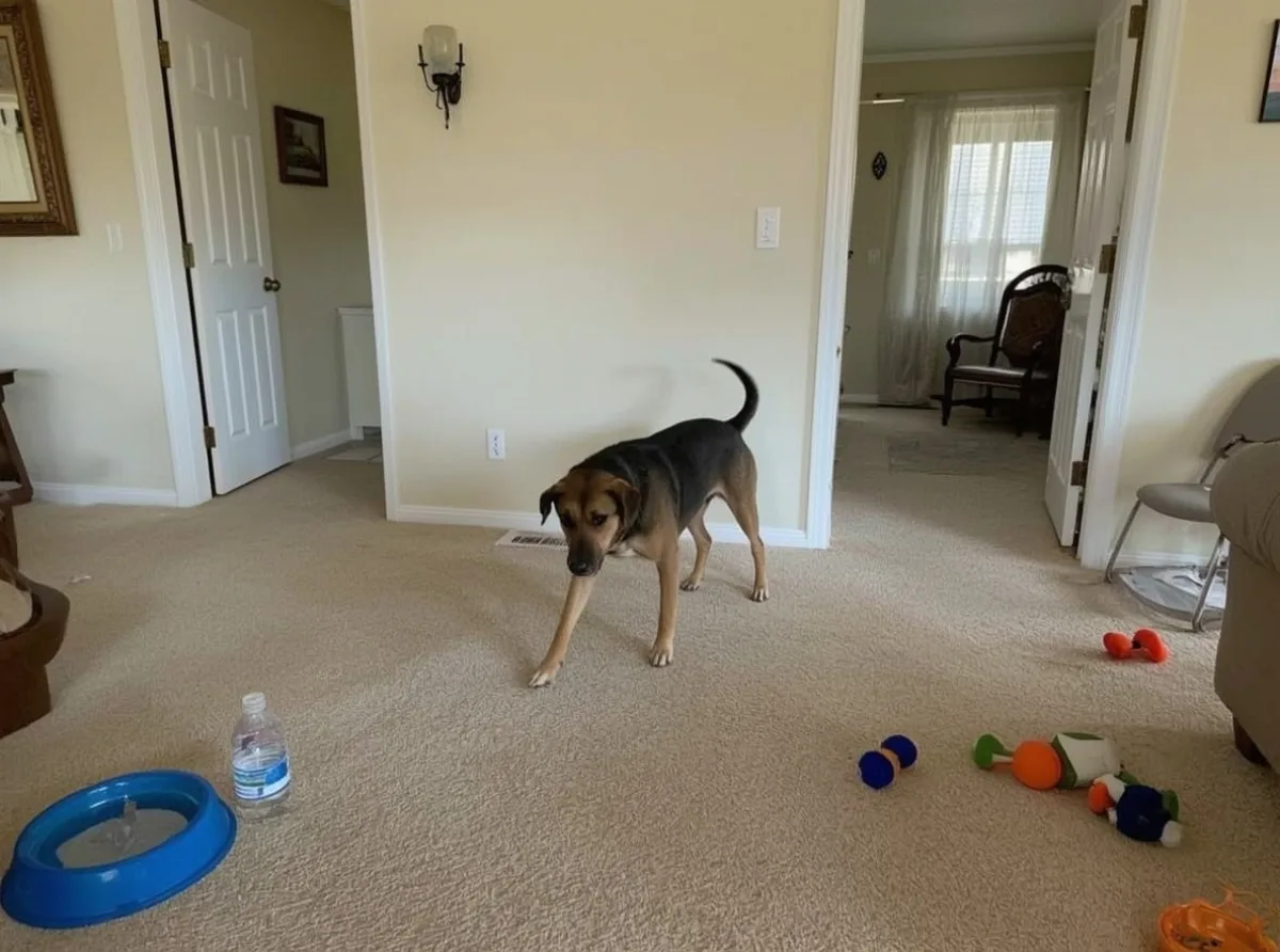 Dog repeating a household routine