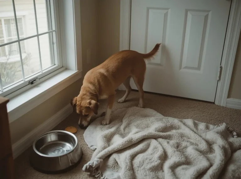 Dog repeating a daily habit at home